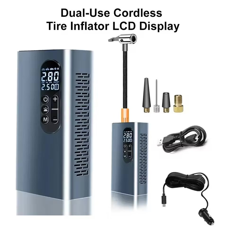 Car Air Pump Aluminum Alloy Cordless Portable Tire Air Pump
