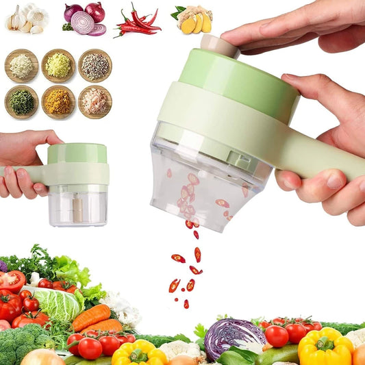 4 in 1 Electric Handheld Cooking Hammer Vegetable Multifunction Cutter
Set Electric Vegetable & Fruit slicer (1
Electric Chopper)