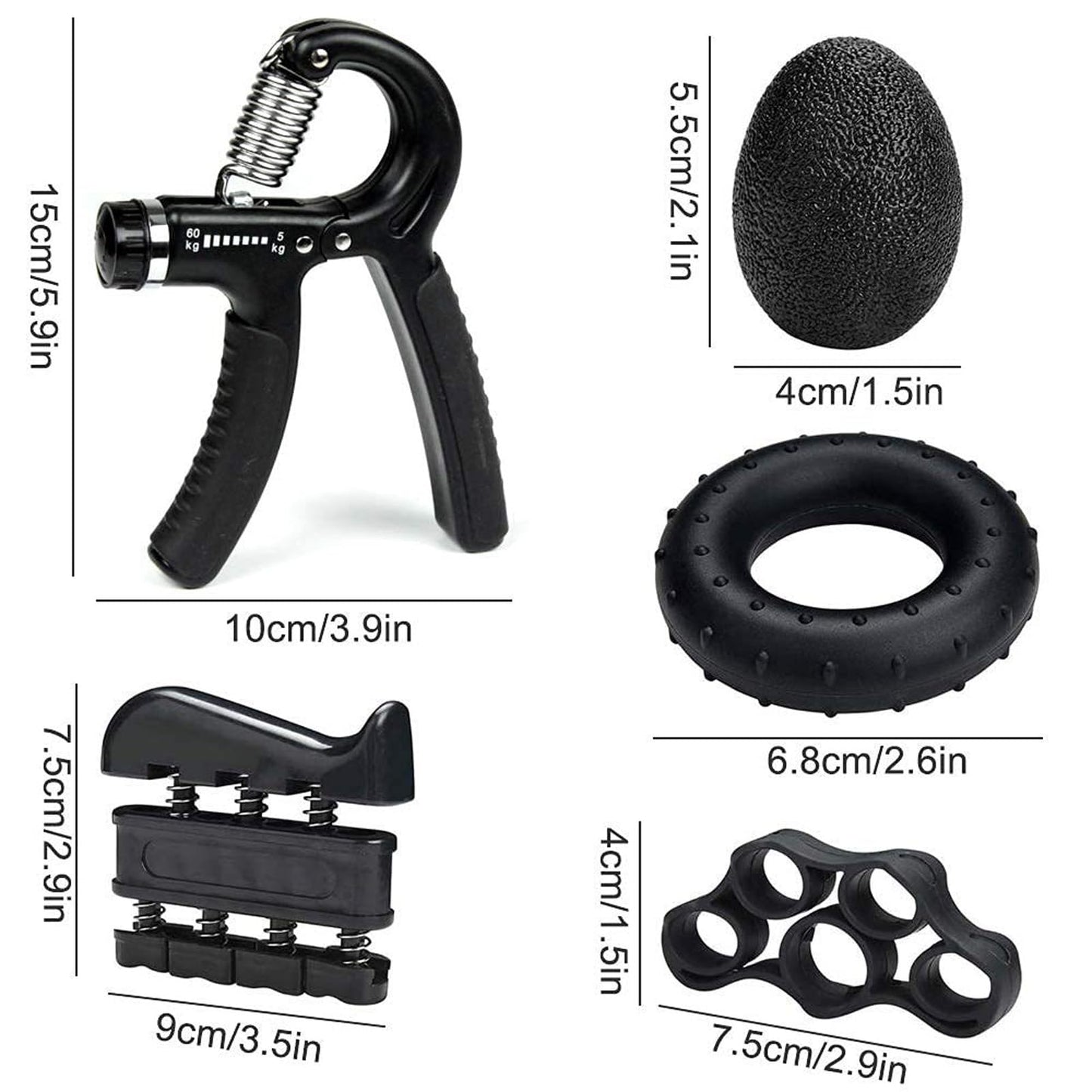 5-Piece Grip Strength Trainer Set
