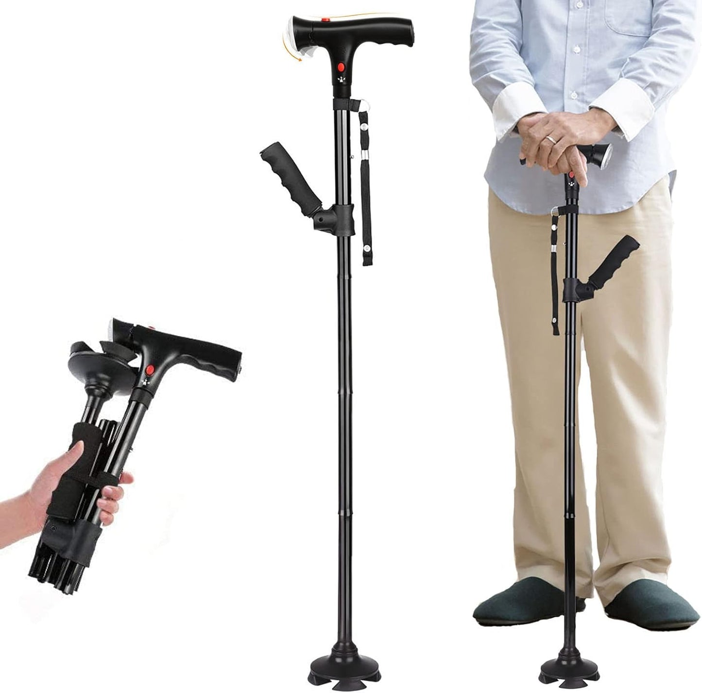 Folding Cane with Built-in LED Light