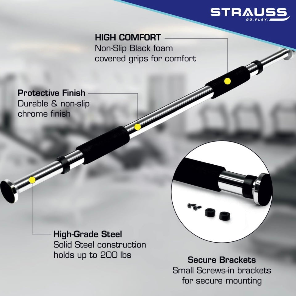 Strauss Chin Up Door Bar | Pull Up Gym Bar
