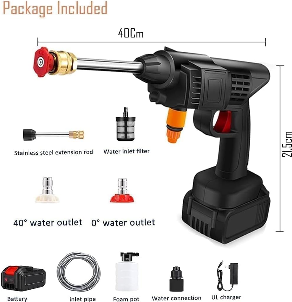 Car Washer High Pressure Gun Rechargeable with 2 Batteries