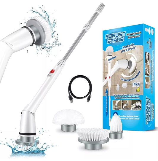 Robust scrub 
Telescopic handle spinning head