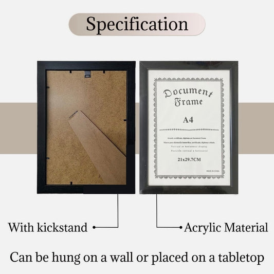 4pk A4 Photo Frame Picture Frame Certificate Poster Frames Home Decor