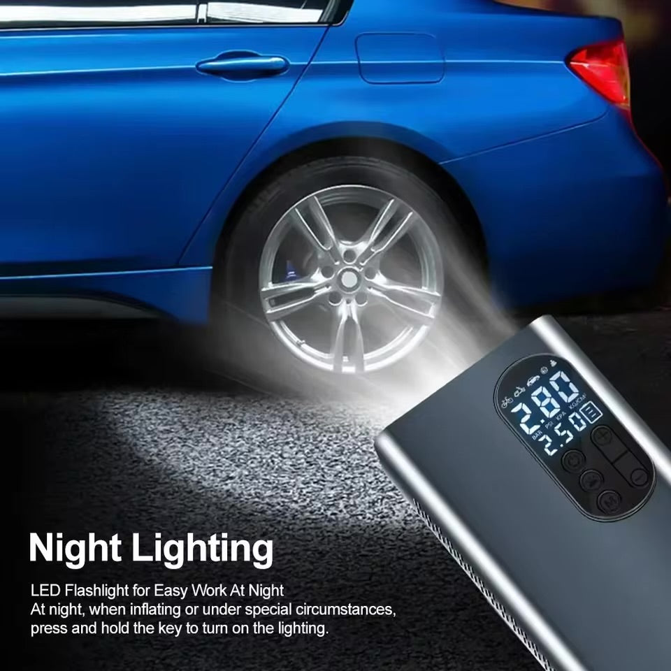 Car Air Pump Aluminum Alloy Cordless Portable Tire Air Pump