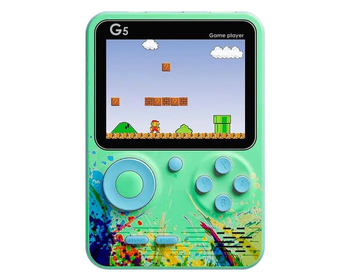 Game Box G5 Mini Handheld Gaming Player with Built-in 500 Games, Assorted Colors