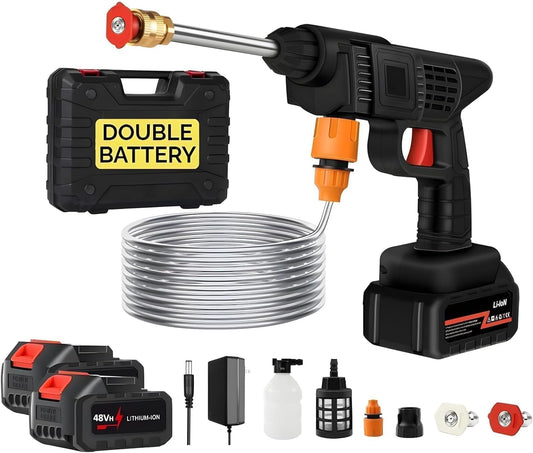 Car Washer High Pressure Gun Rechargeable with 2 Batteries